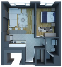 C 2 TİPİ 1+1 DAİRE PLANI