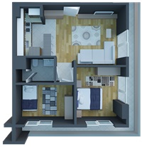 C 4 TİPİ 2+1 DAİRE PLANI